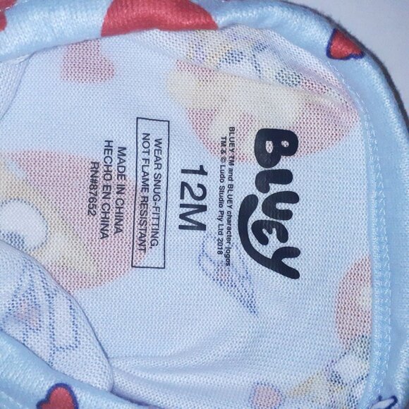 Character Bluey Toddler Unisex Valentine's Day Pajama Set, 2-Piece, Sizes 12M-5T - Picture 3 of 15